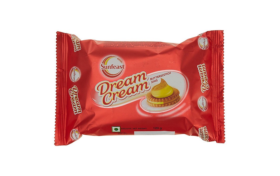 Sunfeast Dream Cream Butterscotch Zing Biscuits   Pack  120 grams